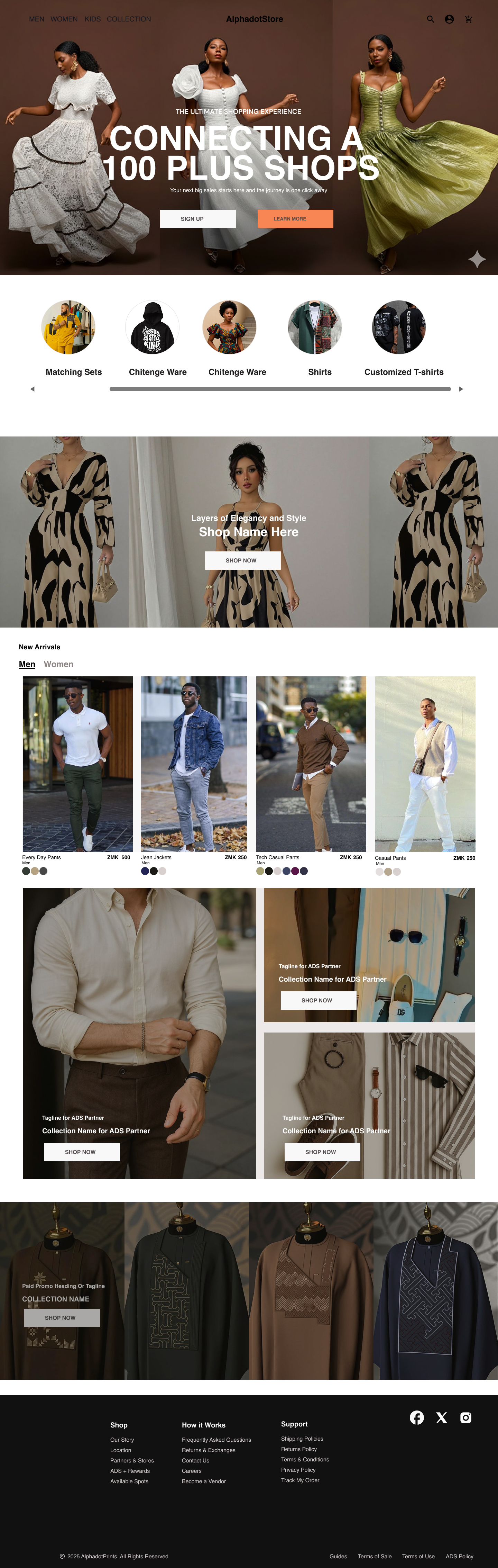 E-commerce Store Interface Representation