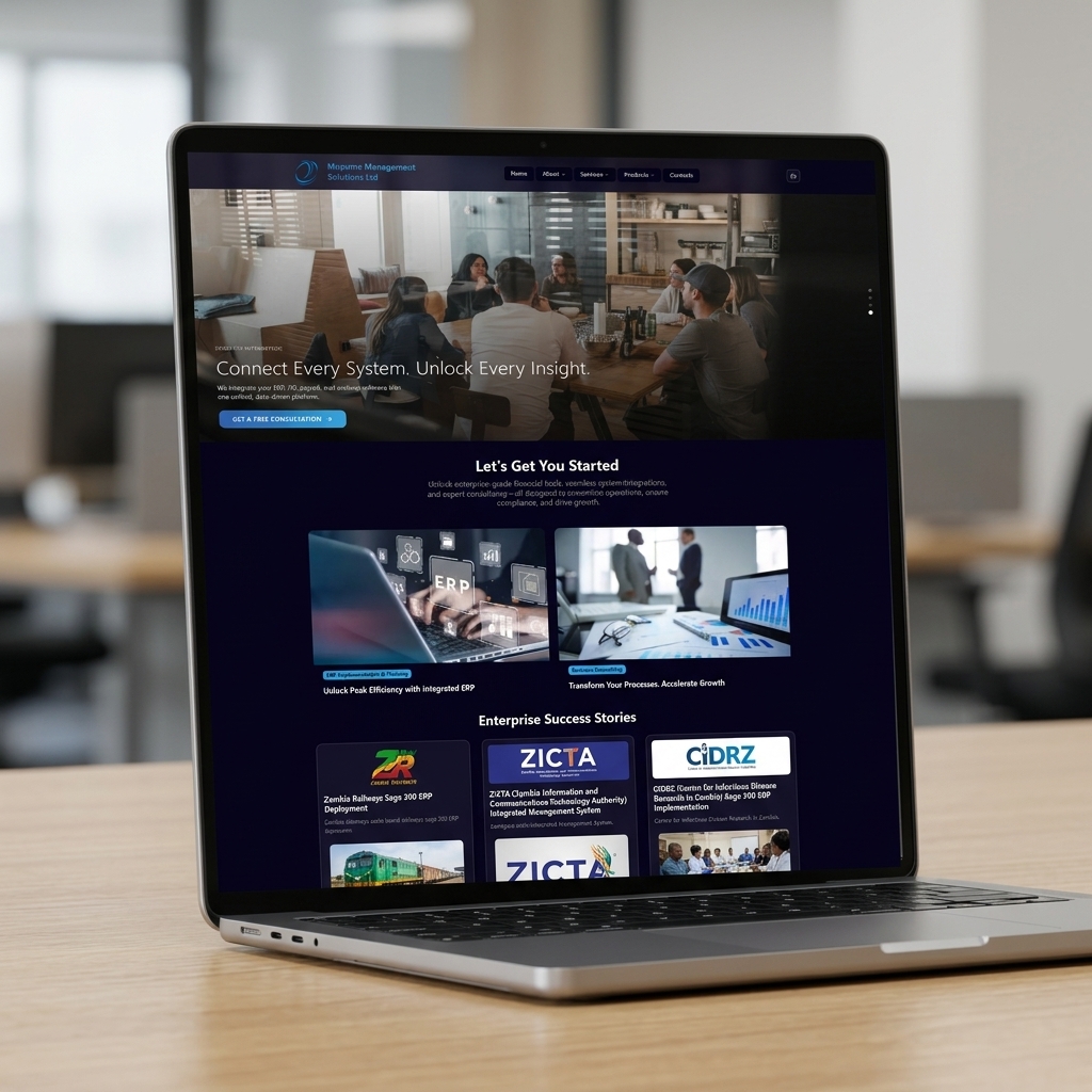 Website preview for Mupuma Management Solutions